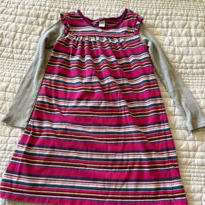 Tea brand Striped Pink and Gray Kids Dress
